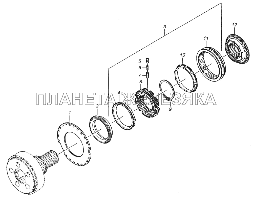 Синхронизатор планетарной передачи КамАЗ-6520
