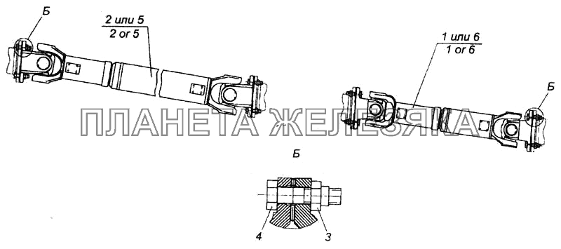 Установка карданных валов КамАЗ-6520