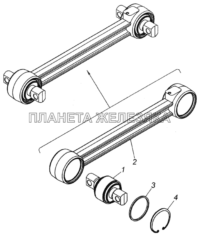 Штанга реактивная в сборе КамАЗ-6520