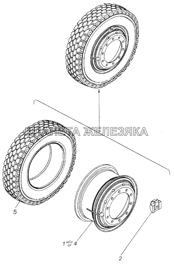Колесо с шиной 8.5-20 КамАЗ-6520