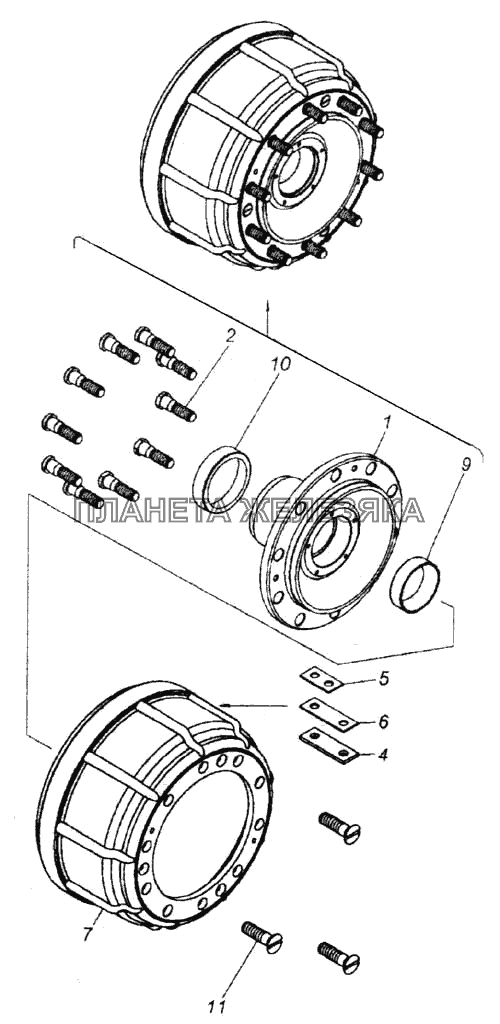 Ступица с тормозным барабаном КамАЗ-6520