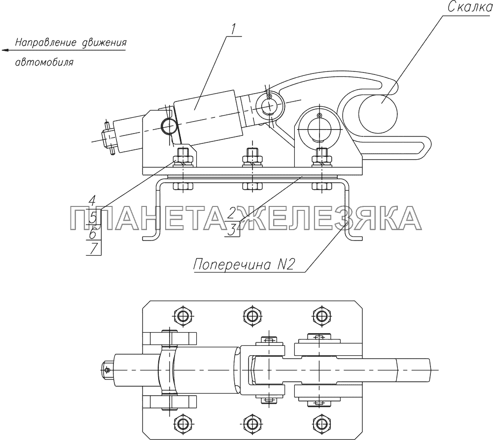 Установка фиксатора платформы КамАЗ-65201 Установка фиксатора платформы КамАЗ-65201