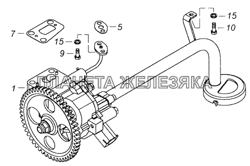 740.11-1011001 Установка масляного насоса КамАЗ-65201 Евро 2-3