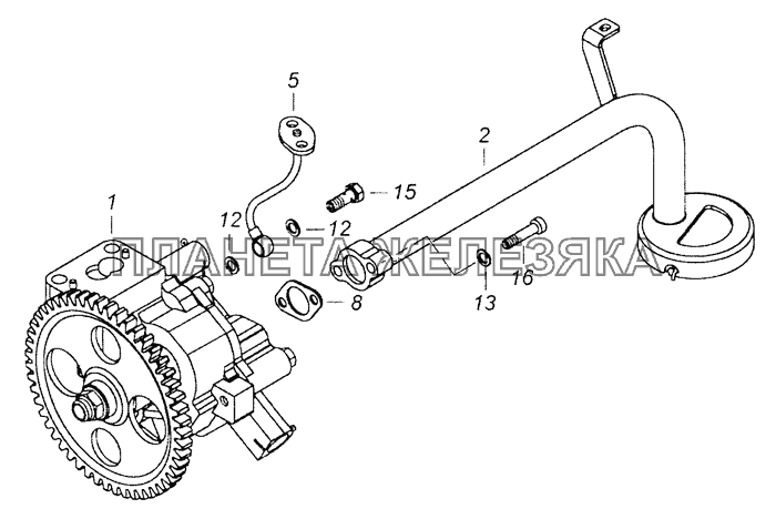 740.60-1011001 Установка масляного насоса КамАЗ-65201 Евро 2-3