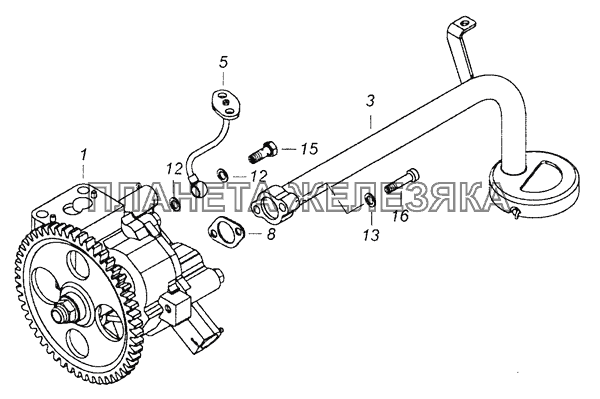 740.60-1011005 Насос масляный с маслозаборником КамАЗ-65201 Евро 2-3