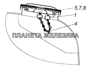 53215-1103001 Установка крышки топливного бака КамАЗ-65201 Евро 2-3