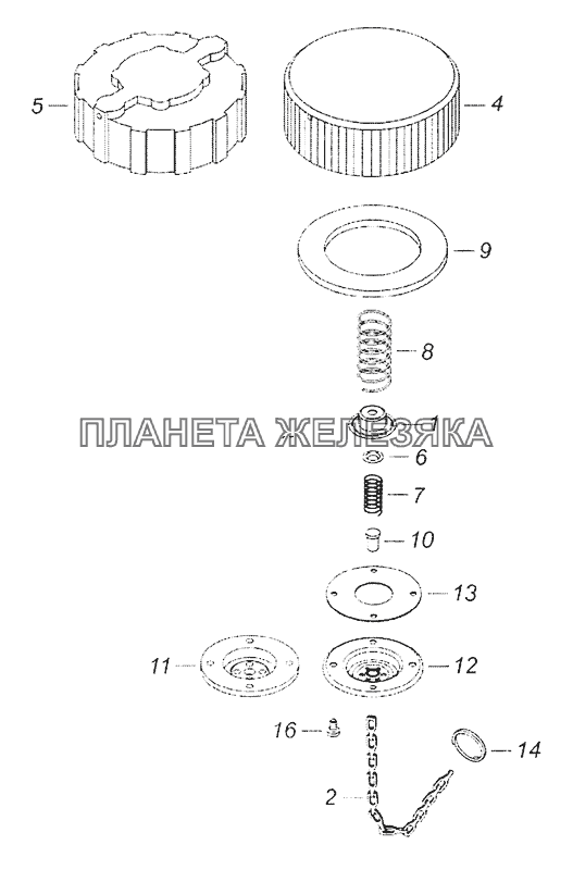 65115-1103010 Пробка топливного бака КамАЗ-65201 Евро 2-3 65115-1103010 Пробка топливного бака КамАЗ-65201 Евро 2-3
