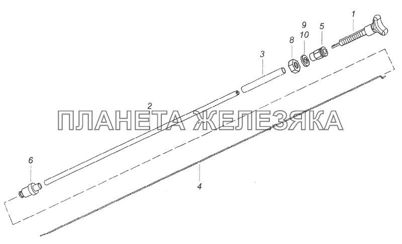 5320-1108120-99 Тяга ручного управления подачей топлива двигателя КамАЗ-65201 Евро 2-3 5320-1108120-99 Тяга ручного управления подачей топлива двигателя КамАЗ-65201 Евро 2-3