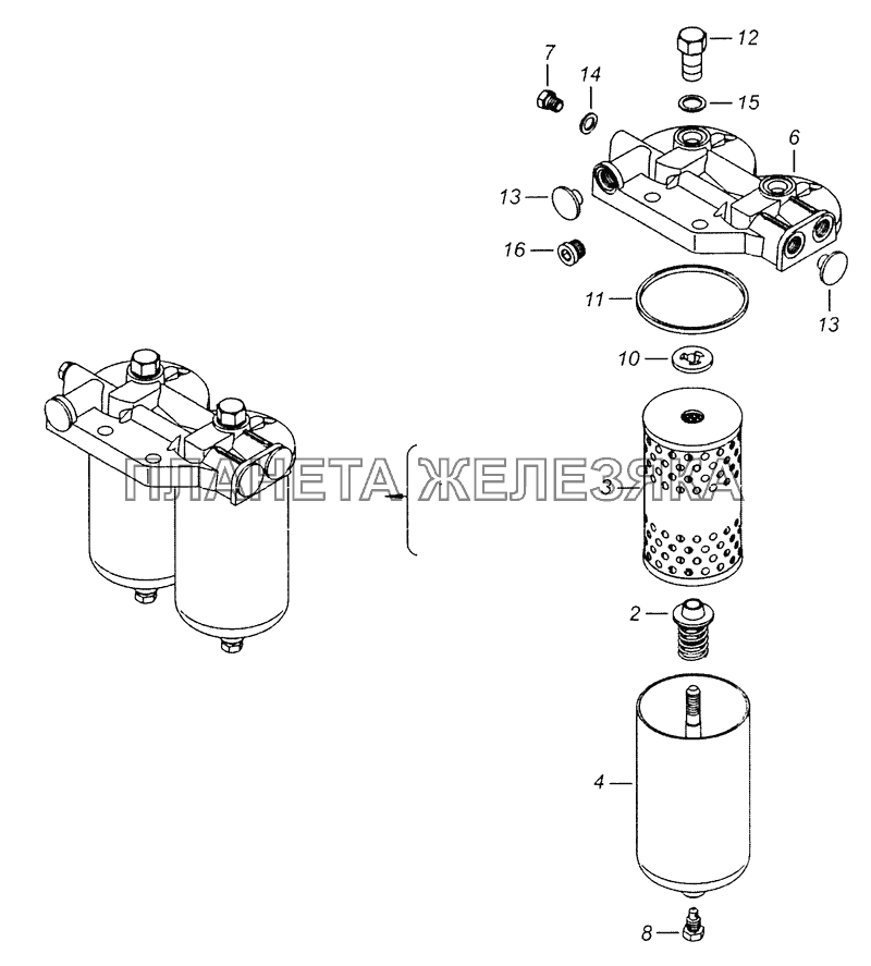 740.21-1117010 Фильтр тонкой очистки топлива КамАЗ-65201 Евро 2-3