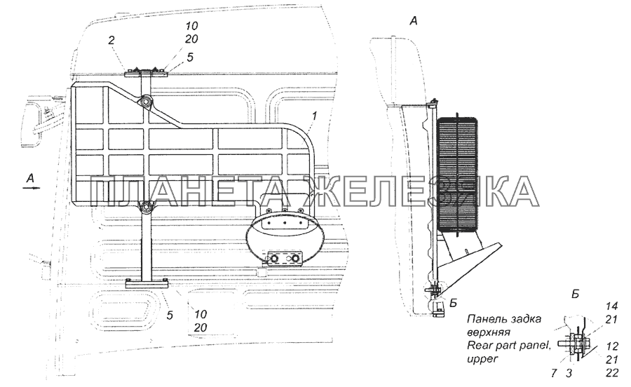 65115-1109003-40 Установка воздухозаборника КамАЗ-65201 Евро 2-3