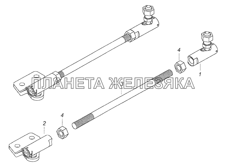 7482.1108050 Тяга привода управления регулятором КамАЗ-65201 Евро 2-3