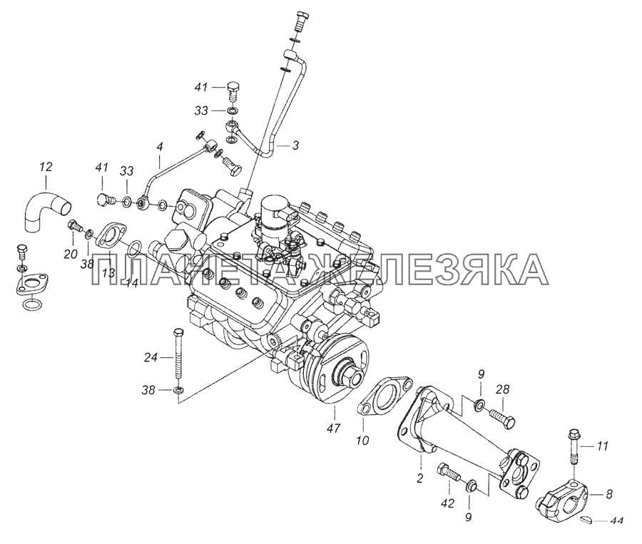 740.50-1111000-20 Установка и привод ТНВД КамАЗ-65201 Евро 2-3