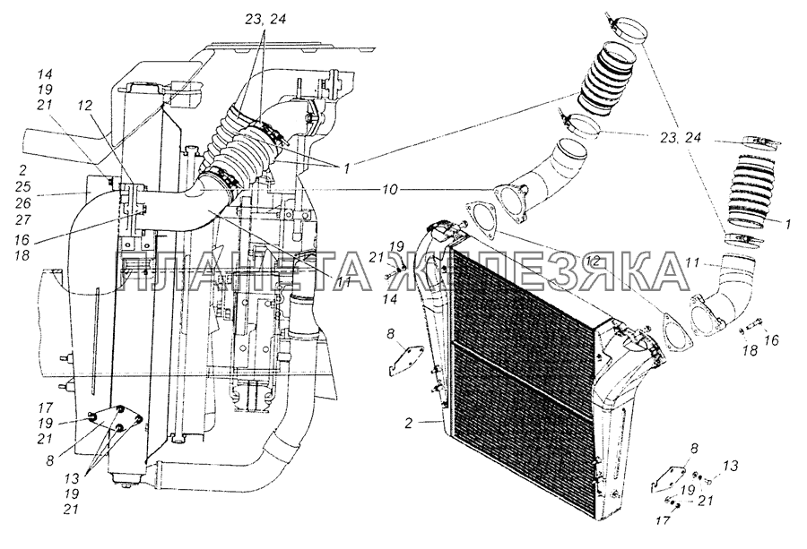 6520-1170000 Установка системы OHB КамАЗ-65201 Евро 2-3