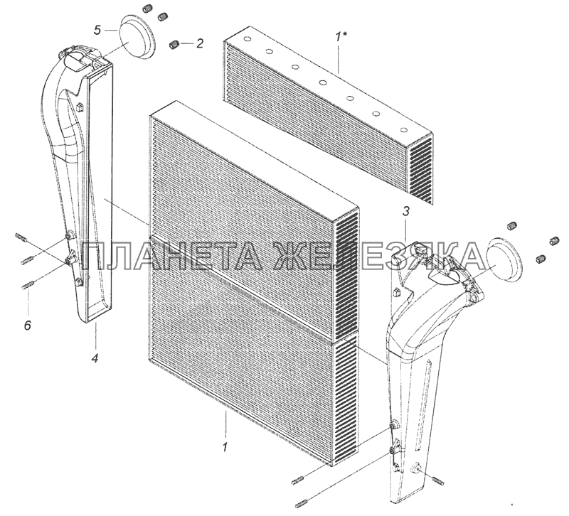 6520-1170300 Теплообменник охлаждения наддувочного воздуха КамАЗ-65201 Евро 2-3