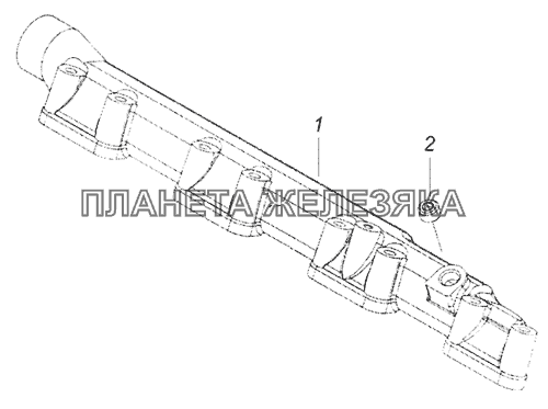 7406.1303101-10 Труба водяная левая КамАЗ-65201 Евро 2-3 7406.1303101-10 Труба водяная левая КамАЗ-65201 Евро 2-3