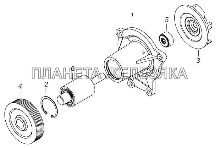 740.63-1307010 Насос водяной КамАЗ-65201 Евро 2-3 740.63-1307010 Насос водяной КамАЗ-65201 Евро 2-3