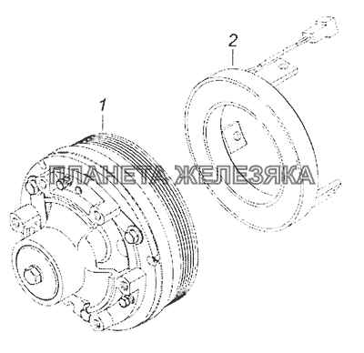 740.30-1317500-01 Муфта электромагнитная привода вентилятора КамАЗ-65201 Евро 2-3