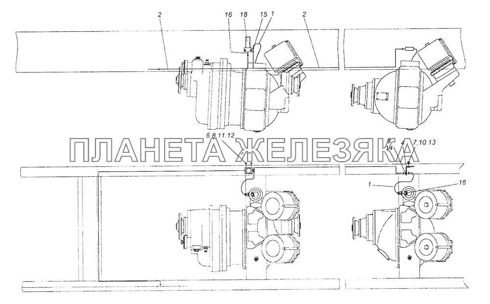 6520-2411020 Привод блокировки межколесных дифференциалов КамАЗ-65201 Евро 2-3