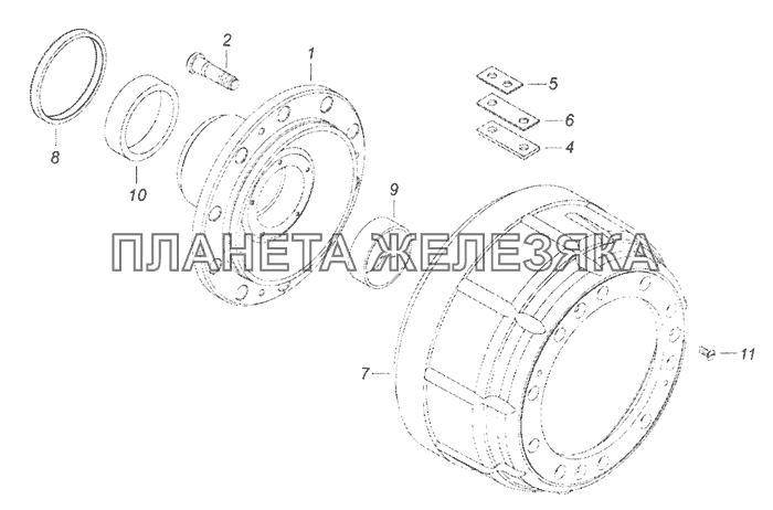 6520-3103010 Ступица с тормозным барабаном КамАЗ-65201 Евро 2-3