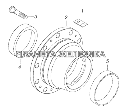6520-3104012 Ступица заднего колеса с болтами КамАЗ-65201 Евро 2-3 6520-3104012 Ступица заднего колеса с болтами КамАЗ-65201 Евро 2-3