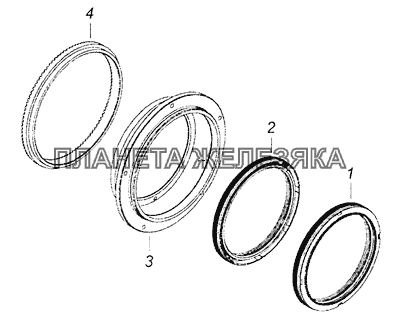 6520-3104060 Стакан с манжетами КамАЗ-65201 Евро 2-3