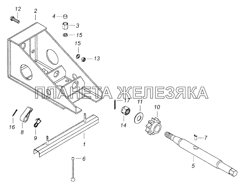 5360-3105010 Держатель запасного колеса КамАЗ-65201 Евро 2-3