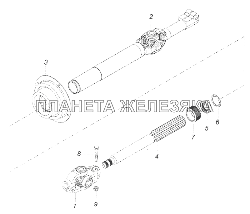6520-3422010 Вал карданный рулевого управления КамАЗ-65201 Евро 2-3 6520-3422010 Вал карданный рулевого управления КамАЗ-65201 Евро 2-3