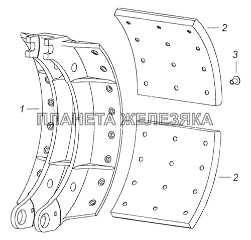 6520-3501090 Колодка тормоза с накладками КамАЗ-65201 Евро 2-3