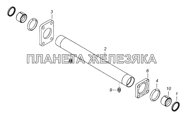 6520-3502128 Кронштейн с втулками КамАЗ-65201 Евро 2-3