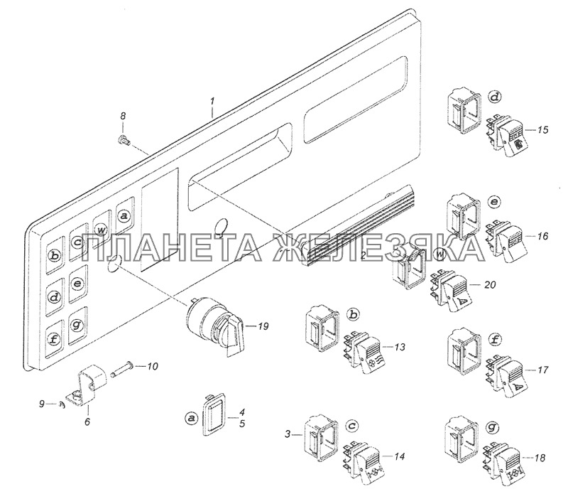43118-3710428-17 Панель выключателей КамАЗ-65201 Евро 2-3