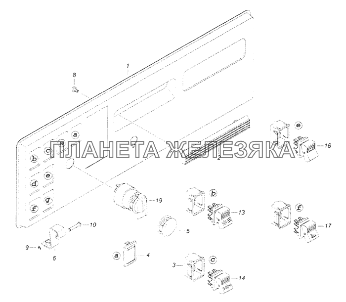 53215-3710428-85 Панель выключателей КамАЗ-65201 Евро 2-3