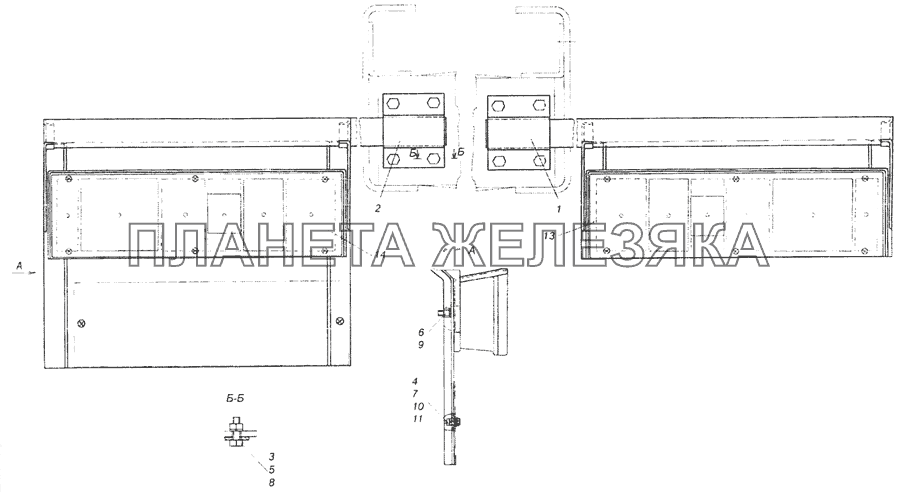 65201-3716002 Установка задних фонарей КамАЗ-65201 Евро 2-3