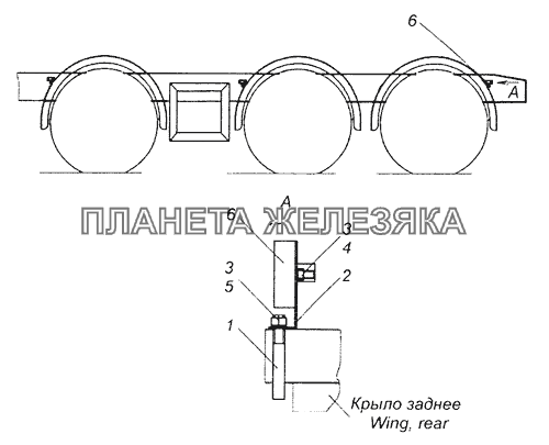 65201-3731001 Установка боковых габаритных фонарей КамАЗ-65201 Евро 2-3