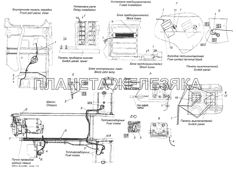 65115-3741004-50 Установка электрооборудования системы подогрева топлива КамАЗ-65201 Евро 2-3