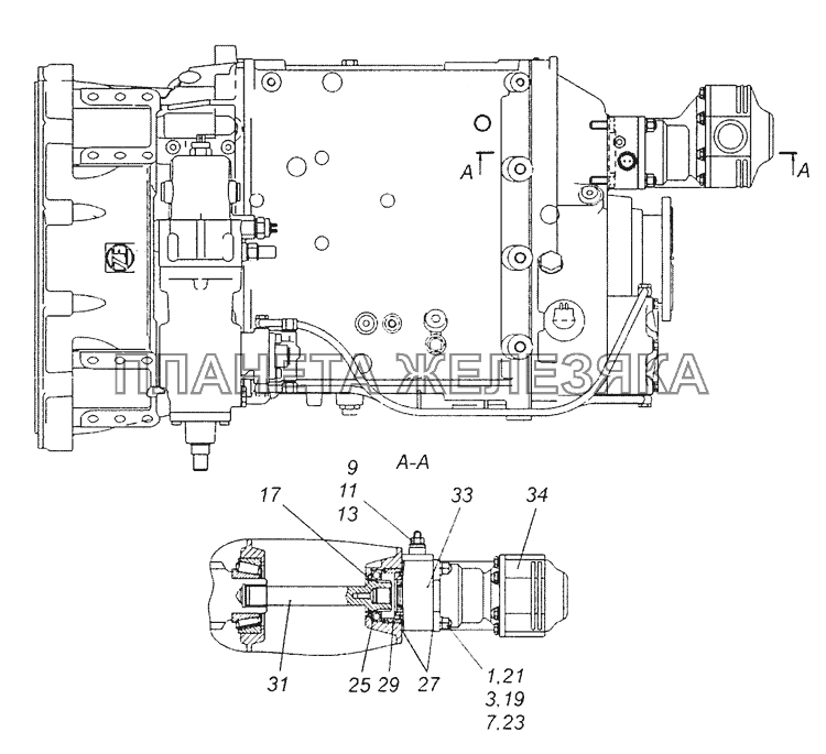 6520-4202005-20 Установка коробки отбора мощности КамАЗ-65201 Евро 2-3