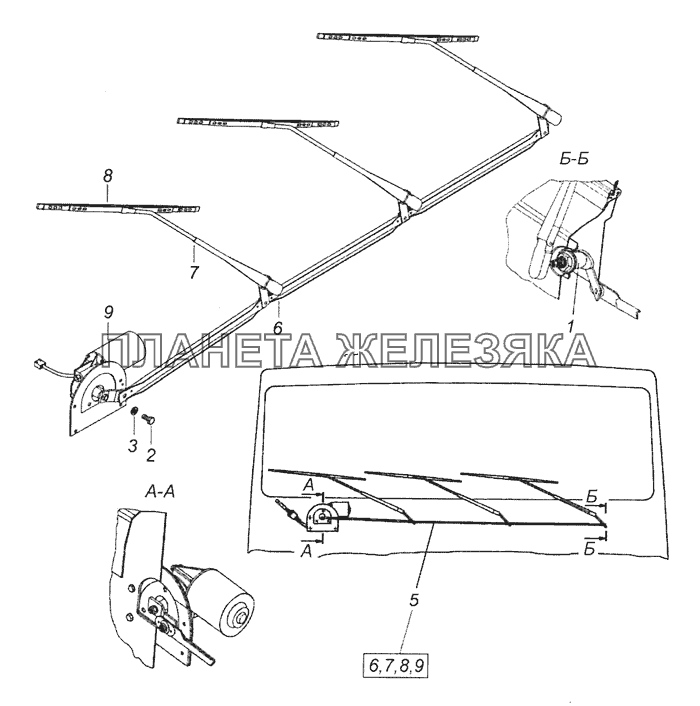 6520-5205001 Установка стеклоочистителя КамАЗ-65201 Евро 2-3