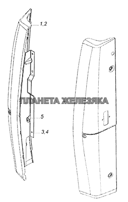 5320-5301047/046 Панель передка боковая съемная левая КамАЗ-65201 Евро 2-3