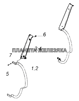 6522-5325160 Установка поручней панели приборов КамАЗ-65201 Евро 2-3