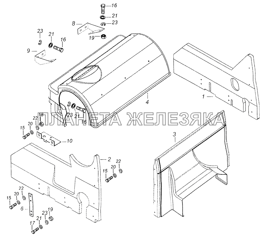 6520-5614200 Установка шумоизоляционного экрана КамАЗ-65201 Евро 2-3