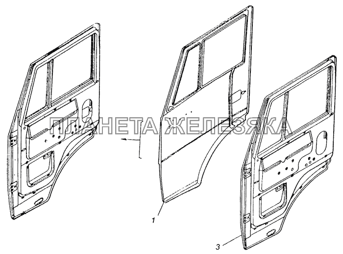53205-6100014 Дверь правая КамАЗ-65201 Евро 2-3