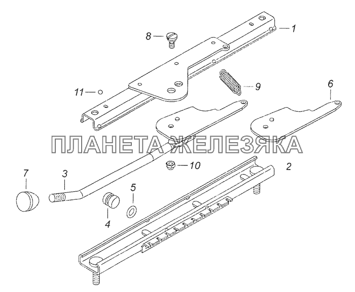 5320-6804111 Механизм перемещения сиденья водителя КамАЗ-65201 Евро 2-3