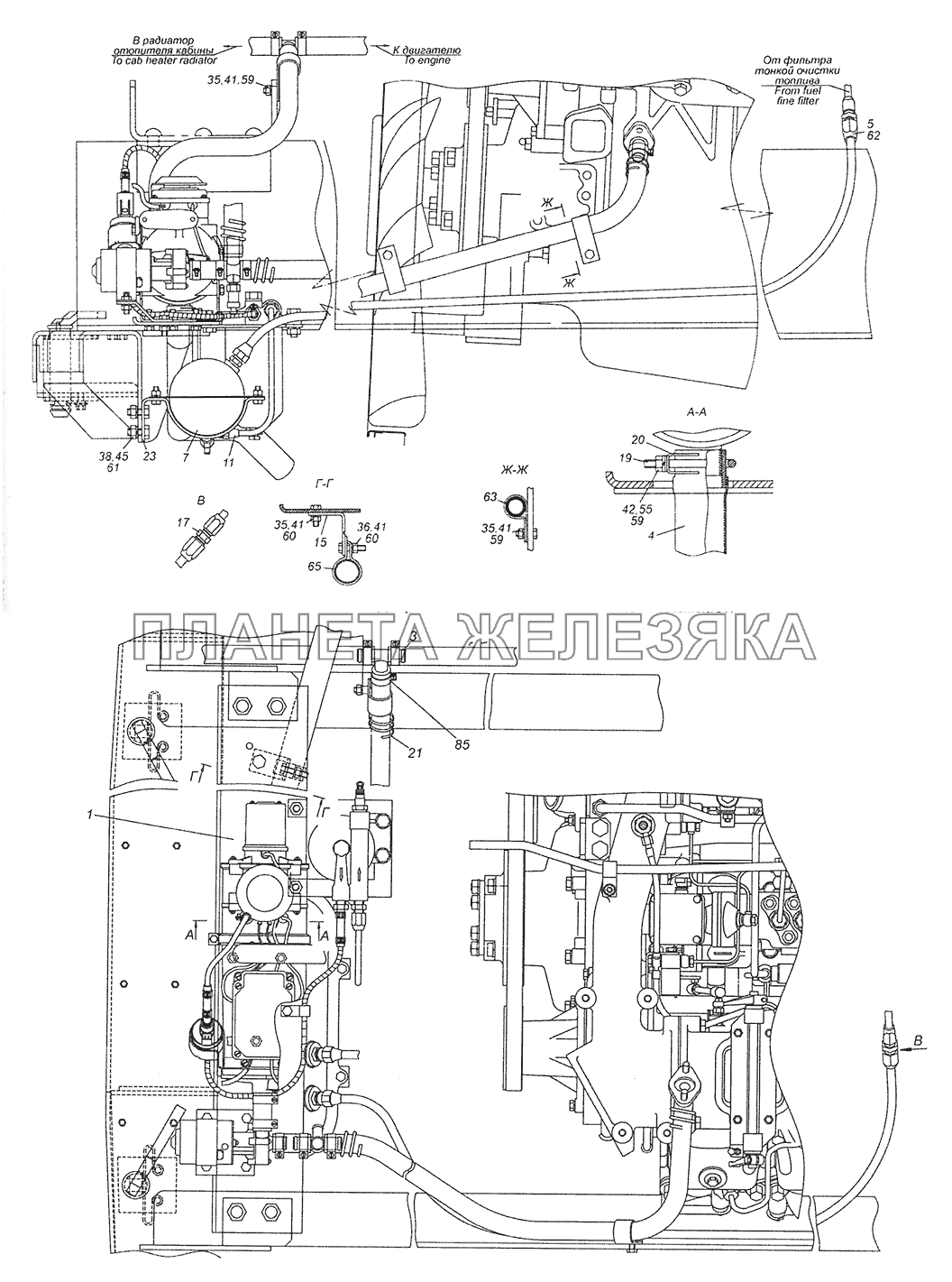 6520-8106001-20 Установка подогревателя 14TC-10 КамАЗ-65201 Евро 2-3