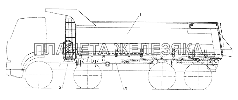 65201-8600001 Установка самосвальная КамАЗ-65201 Евро 2-3