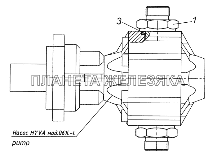 6522-8604001-81 Установка фитингов насоса КамАЗ-65201 Евро 2-3