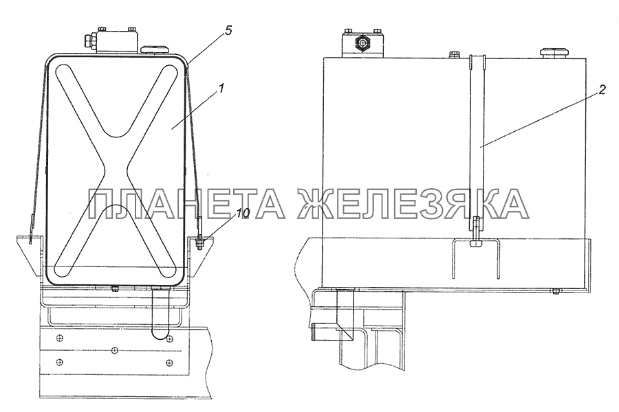 65201-8608001 Установка гидробака КамАЗ-65201 Евро 2-3