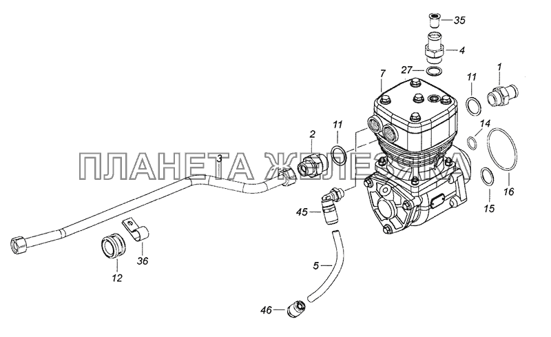 7406.3509003-03 Установка компрессора КамАЗ-6522 (Евро-4)