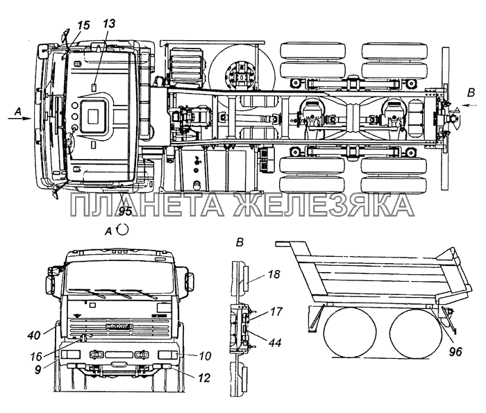 65225-3700001-42 Светотехника на автомобиле КамАЗ-6522 (Евро-4)