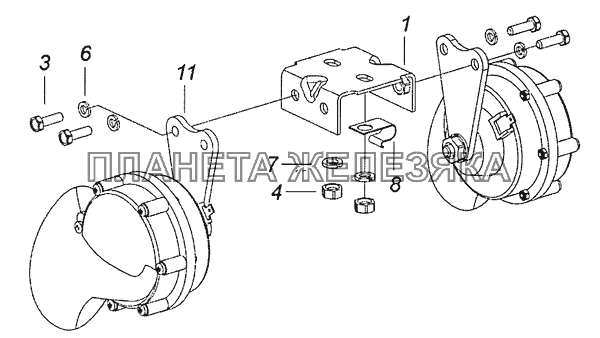 5320-3721001-10 Установка звуковых электрических сигналов КамАЗ-6522 (Евро-4)