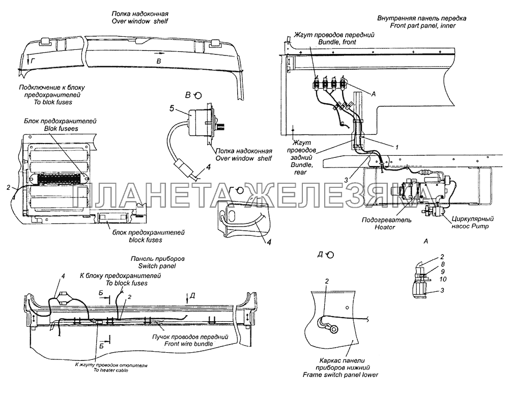 65228-3741001 Установка электрооборудования подогревателя КамАЗ-6522 (Евро-4)