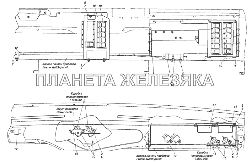 4308-3747001-50 Установка реле КамАЗ-6522 (Евро-4)